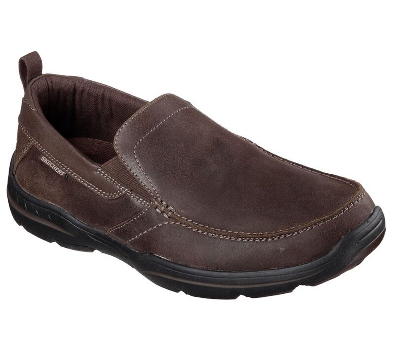 Skechers Herr Mörk Bruna Fritidsskor - Relaxed Fit: Harper - Forde - Sverige (SNCJL-6537)